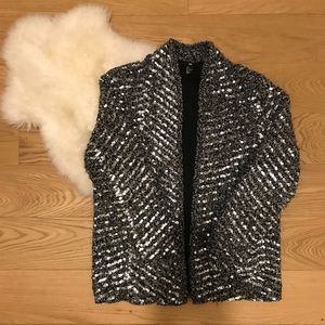 [H&M] Gray/silver sequin jacket